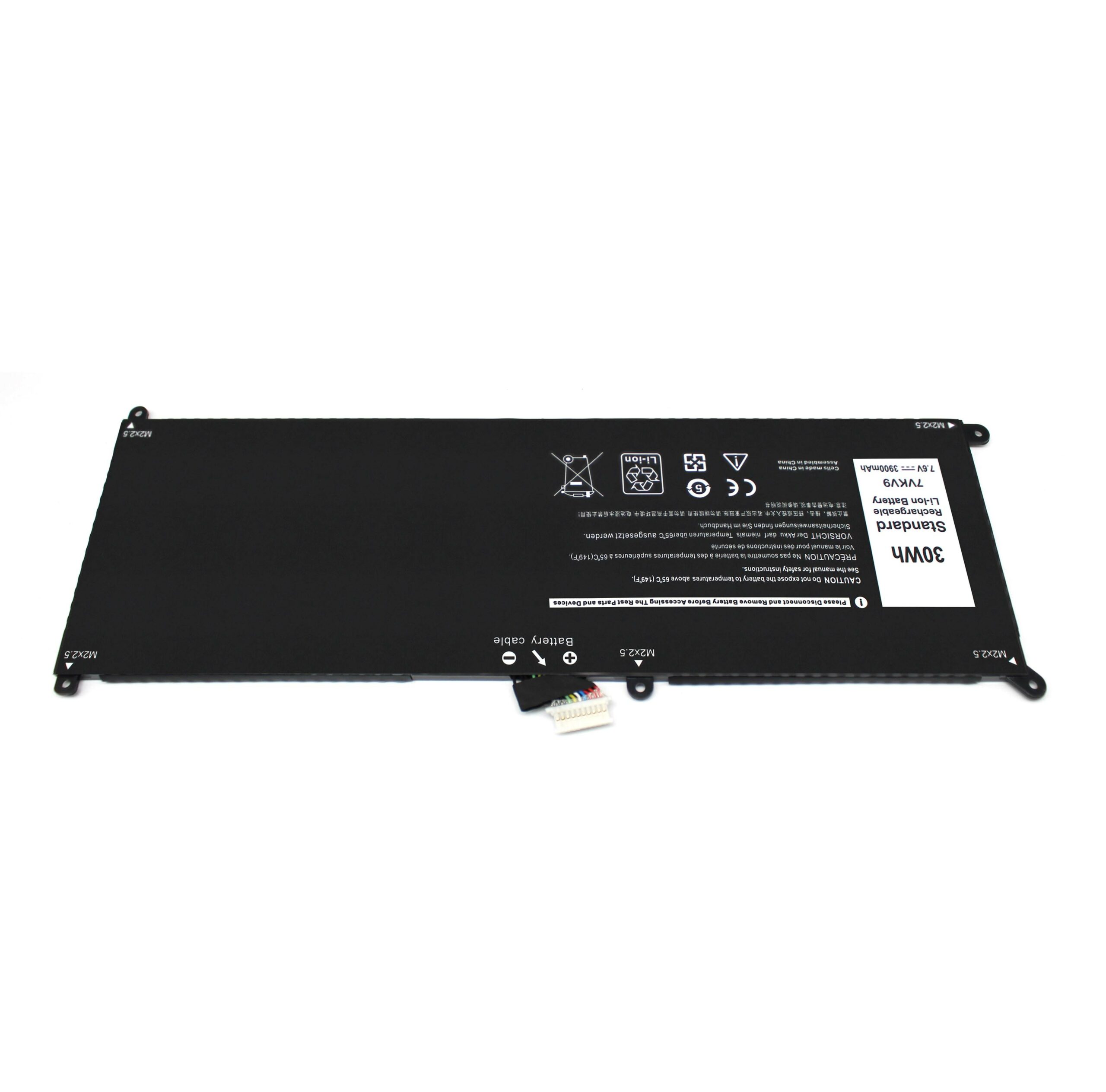 Bateria para Portátil Dell Latitude 12 7275, XPS 12 9250 - 7.6V 3900mAh - 07VKV9 T02H - Image 2