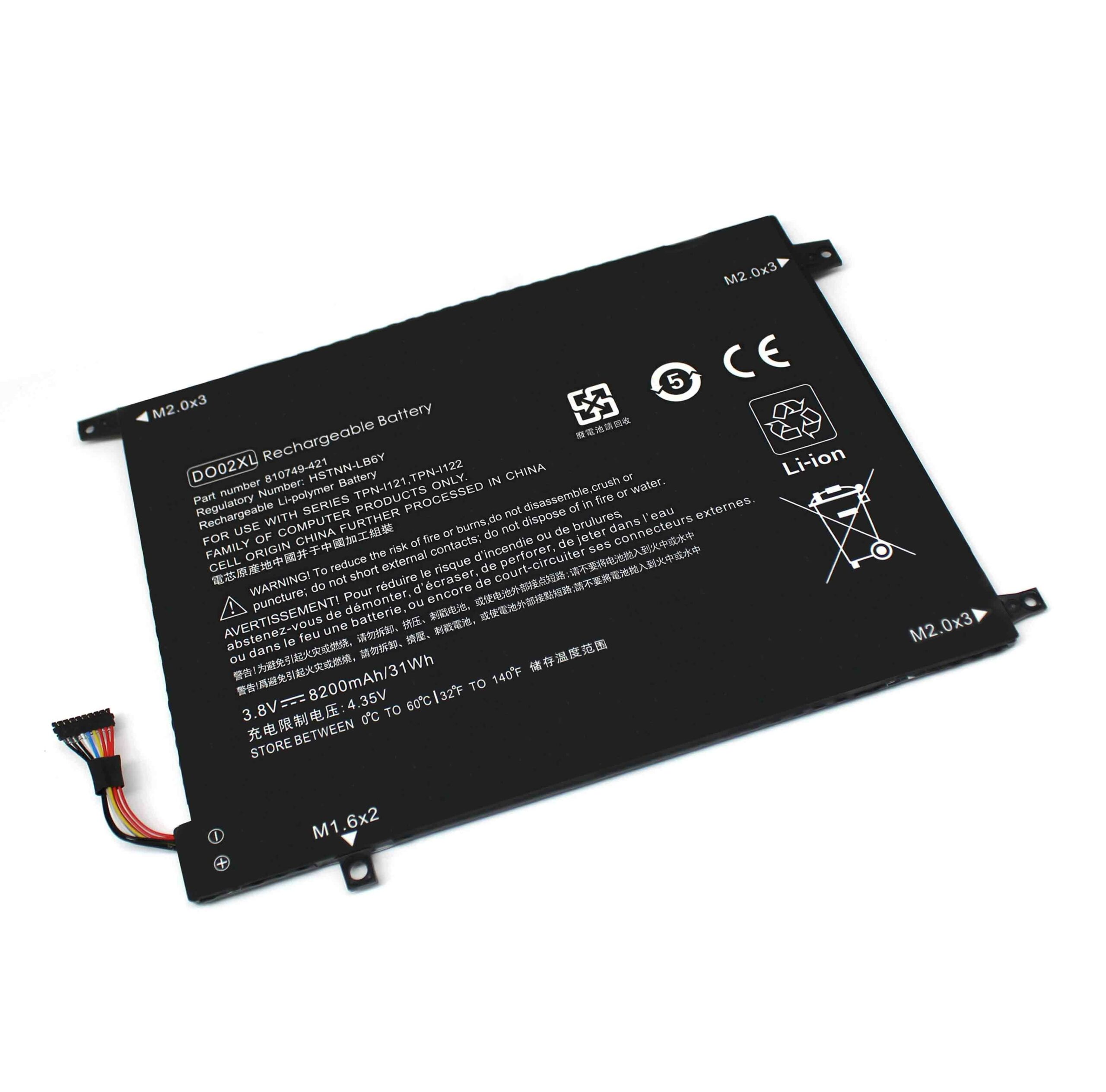 Bateria para Portátil HP Pavilion X2 10 Series - Compatível com DO02XL, 810749-421, HSTNN-LB6Y, TPN-I121, TPN-I122 - Image 3