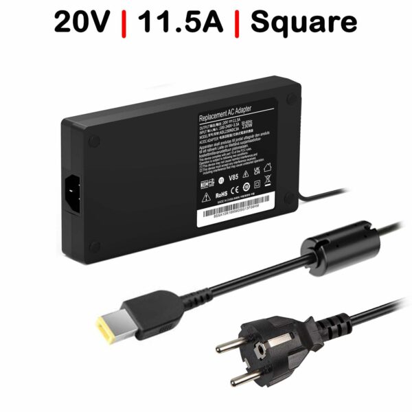 Carregador Portátil Lenovo Legion 230W Square Plug - Compatível com Legion 5, 7, Y Series e ThinkPad P/T/E Series