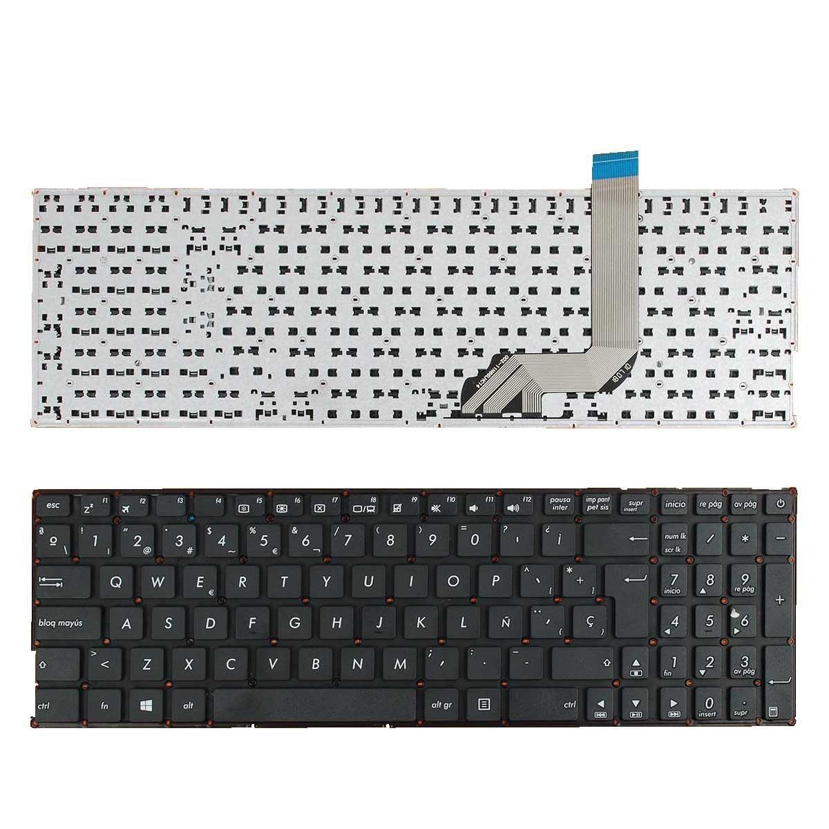 Teclado para Portátil Asus A542 Series - Espanhol Preto Sem Moldura