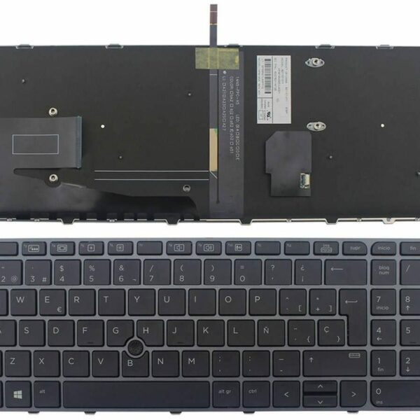 Teclado para Portátil HP EliteBook 755 G3 850 G3 G4 ZBook 15U G3 G4 Retroiluminado Espanhol