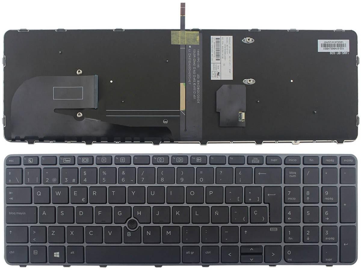 Teclado para Portátil HP EliteBook 755 G3 850 G3 G4 ZBook 15U G3 G4 Retroiluminado Espanhol