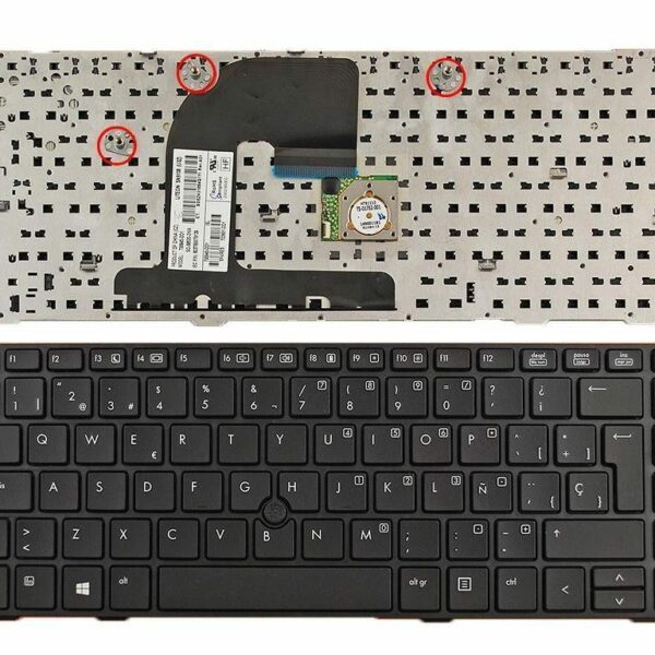 Teclado Portátil HP Elitebook 8460P 8460W - Compatível ProBook 6460B 6465B - Espanhol, Preto, Com Frame, Pointstick