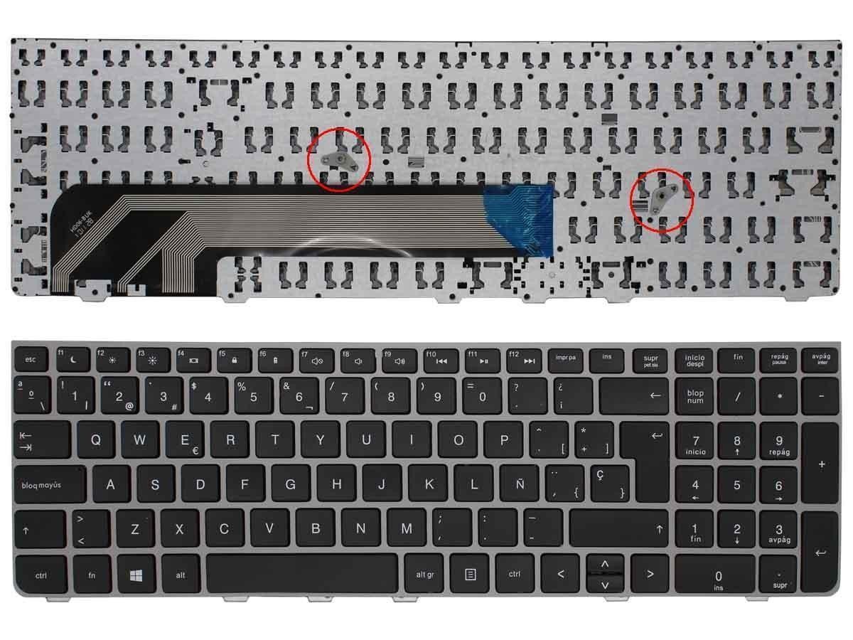 Teclado Portátil HP ProBook 4530S 4535S 4730S 4740S Espanhol com Estrutura Prata - Image 2