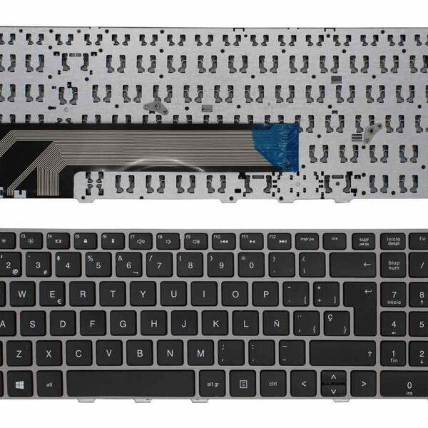 Teclado Portátil HP ProBook 4530S 4535S 4730S 4740S Espanhol com Estrutura Prata
