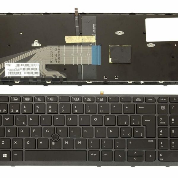 Teclado Retroiluminado para Portátil HP Zbook 15 G3 - Espanhol Castelhano com PointStick