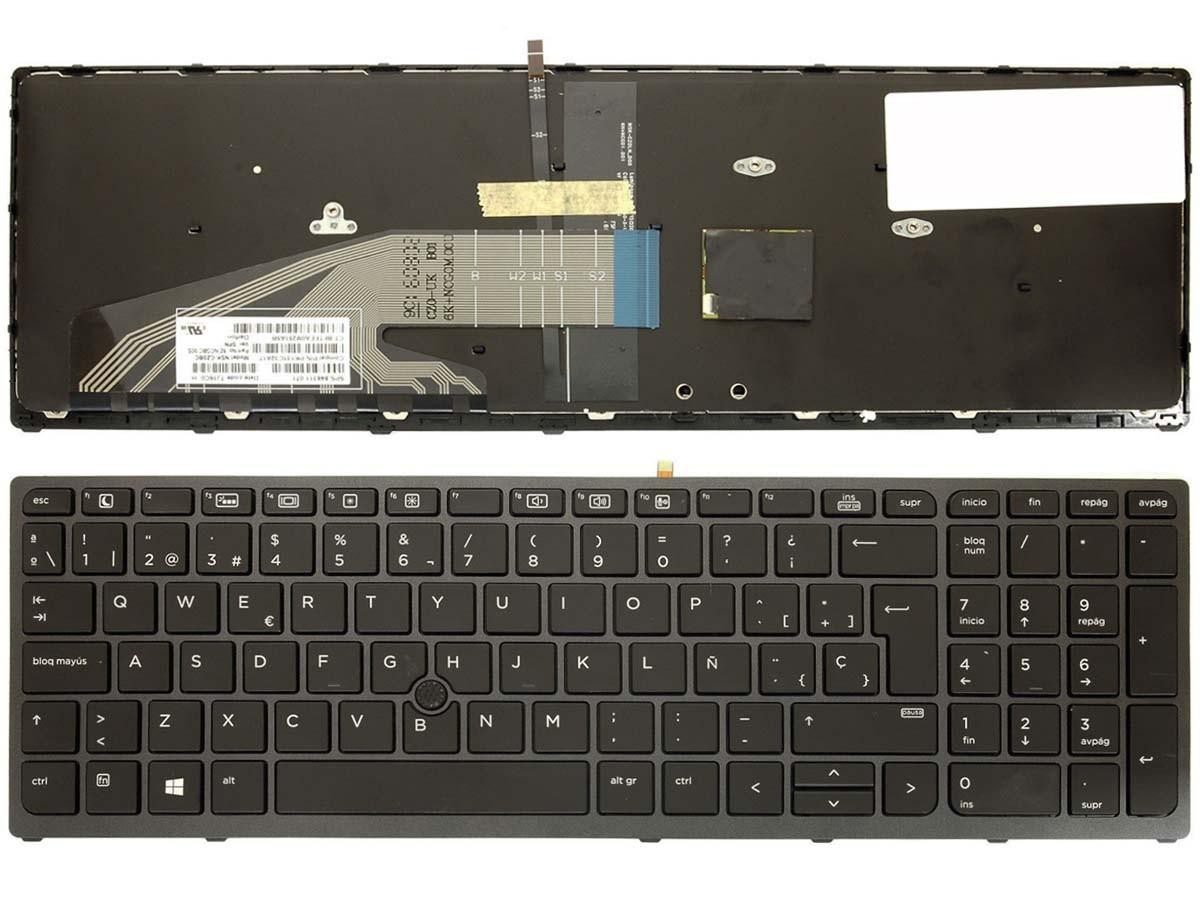 Teclado Retroiluminado para Portátil HP Zbook 15 G3 - Espanhol Castelhano com PointStick