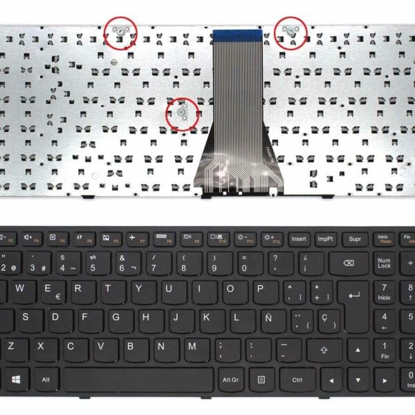 Teclado para Portátil Lenovo G50 / IdeaPad G50 Series Espanhol Preto - T6G1, 25214788