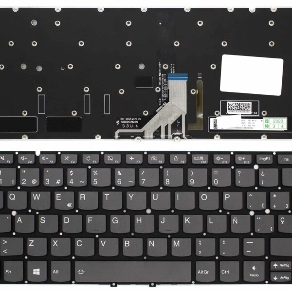 Teclado Retroiluminado Espanhol Preto para Portátil Lenovo Yoga 920-13IKB e Yoga 6 Pro
