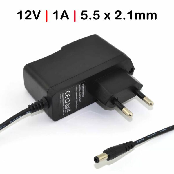Carregador Universal 12V 1A 12W com Conector 5.5x2.1mm para Dispositivos Eletrónicos | Green Computer