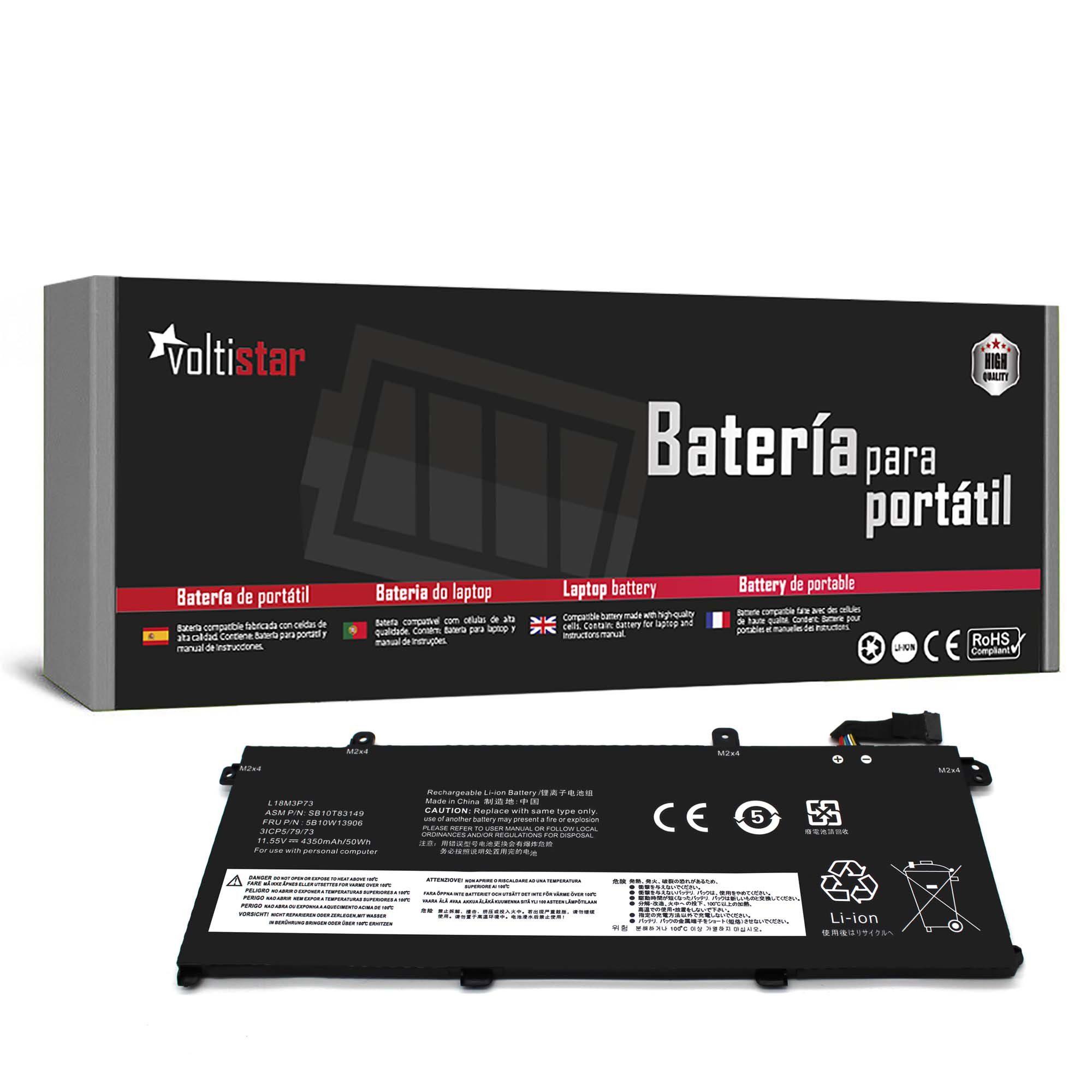 Bateria para Portátil Lenovo ThinkPad P43S T490 T495 T14 Gen 1 L18M3P73 L18M3P74 - 4350mAh