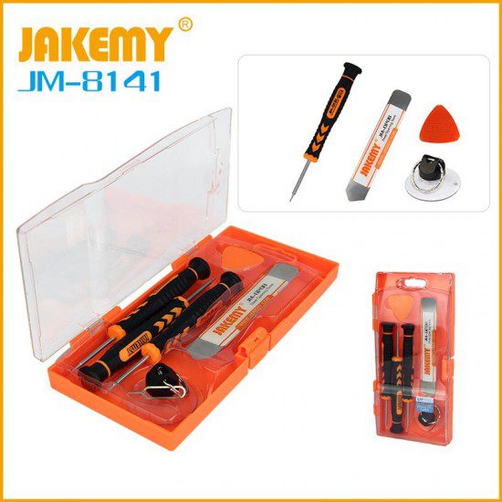 Conjunto de Chaves Jakemy JM-8141 6 em 1 para Reparação e Desmontagem de Portáteis e Eletrónicos