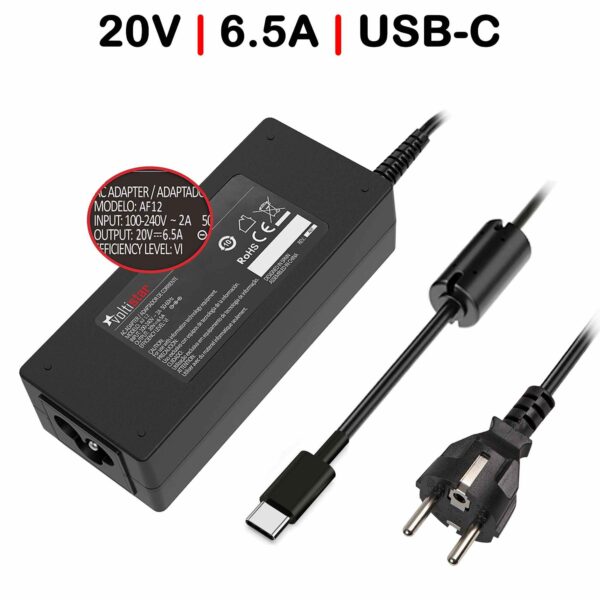Carregador USB-C para Portátil Dell 130W 5-20V 6.5A - Compatível com Alienware, XPS, Latitude, Precision e Vostro