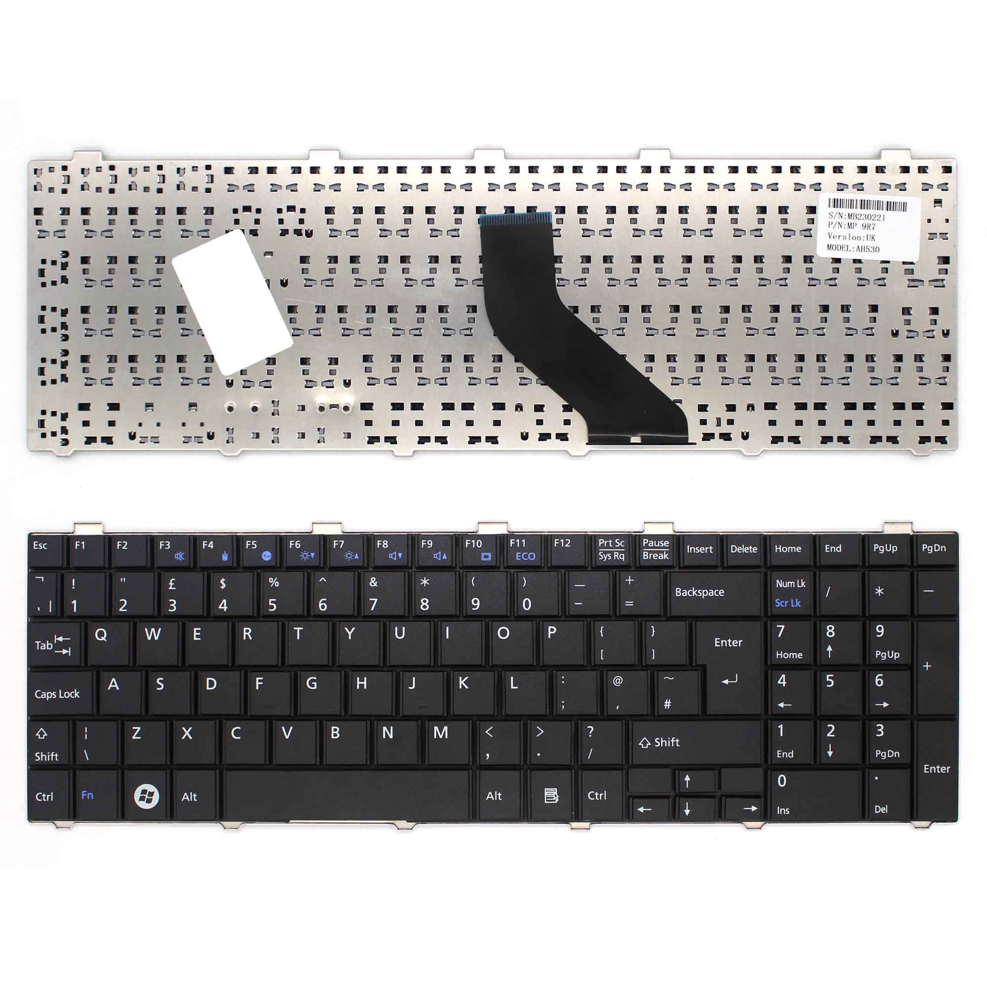 Teclado para Portátil Fujitsu LifeBook A530, AH530, AH531, NH751 - Inglês