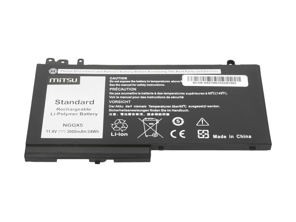 Bateria Mitsu para para Dell Latitude E5270, 5470, 5570, NGGX5 - Image 2