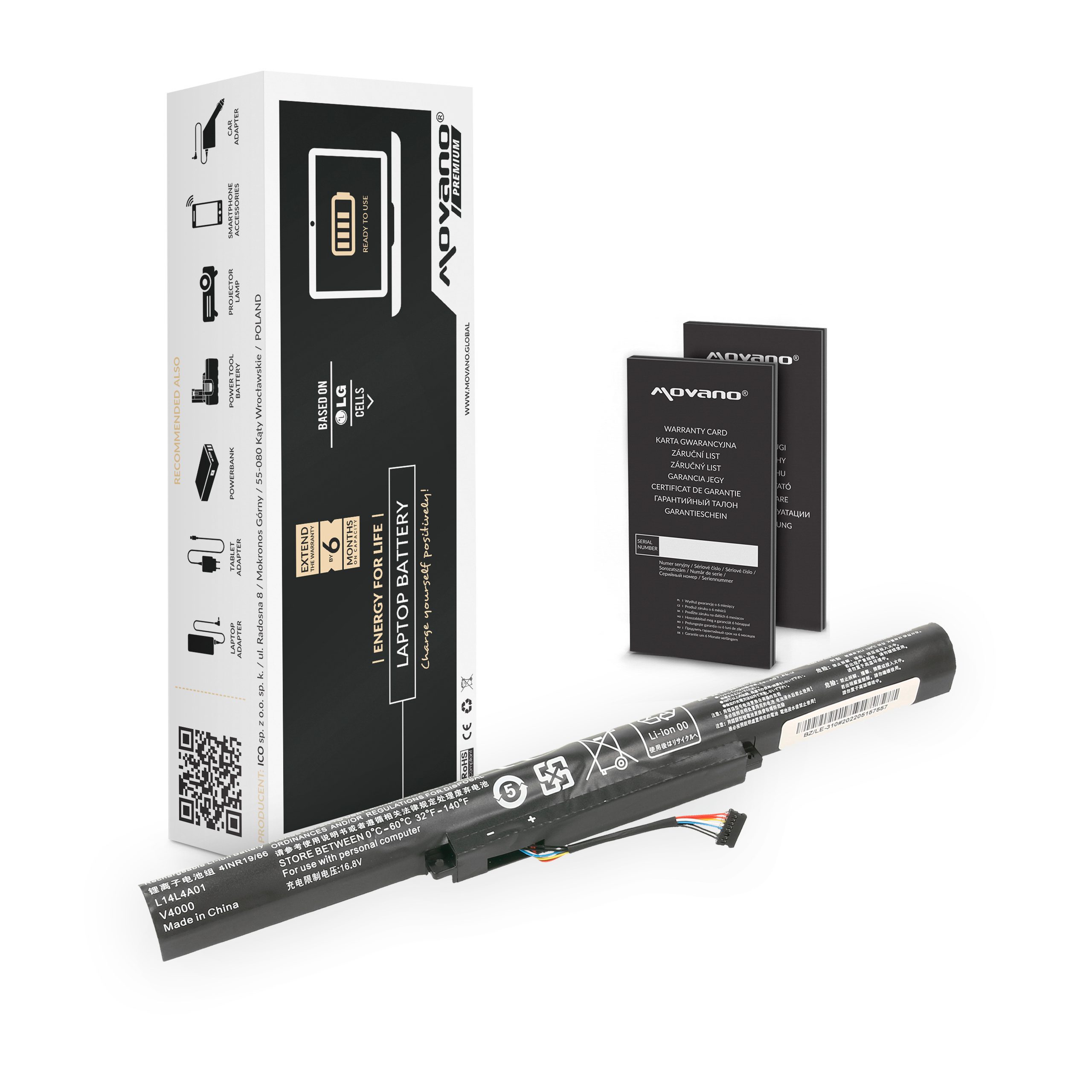 Bateria Movano Premium para Portátil Lenovo IdeaPad 310, 510S, Z41-70, Z51, Z51-70 - L14L4A01 e Compatíveis