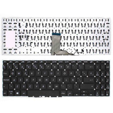 Teclado para Portátil Asus X512 X512D X512DA X512J Series - Layout Espanhol, Preto, Sem Moldura