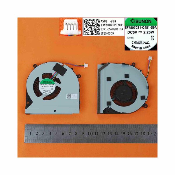 Ventoinha CPU para Portátil Asus GL502VM GL502VML GX60VM - Compatível com 13NB00R0P02011, 13N1-0SP0201, EF75070S1-C481-S9A