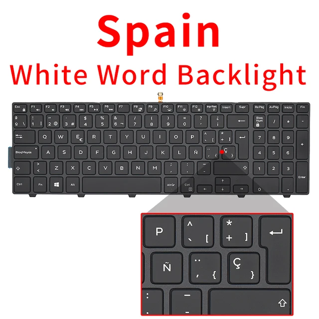 Teclado Espanhol Para Dell Inspiron 3000 5000 3541 3542 3543 5542 3550 5545 5547 3551 3552 3559 3565 3567 3551 - Image 3