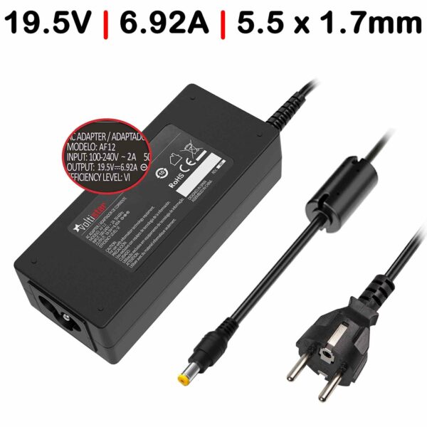 Carregador para Portátil Acer 19.5V 6.92A 135W 5.5x1.7mm - Compatível com Aspire, Predator, Nitro e ConceptD Series
