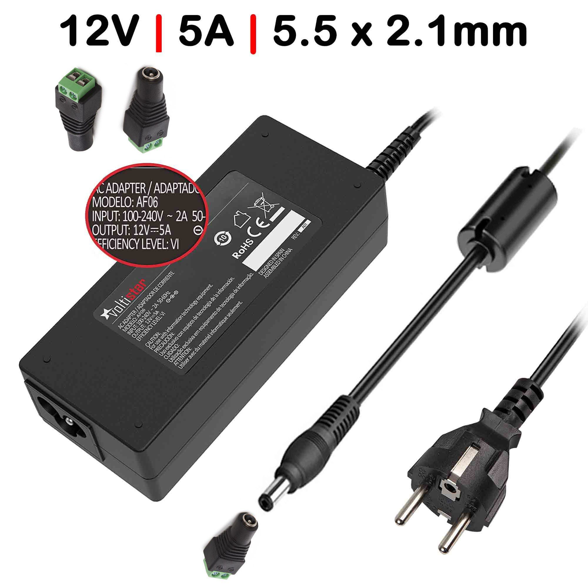 Carregador Universal Monitor TFT LED 12V 5A 60W - Plug 5.5x2.1mm - Compatível com Faixas LED