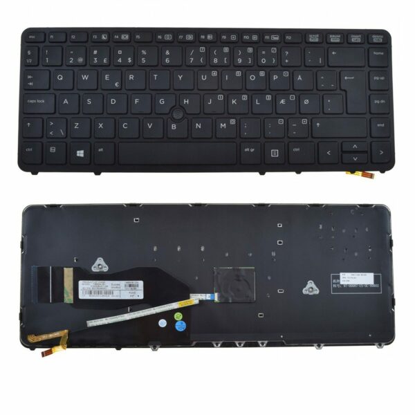 Teclado para Portátil HP EliteBook 840 G1 850 G1 Inglês (Botão Grande Enter) - Retroiluminado com Ponteiro