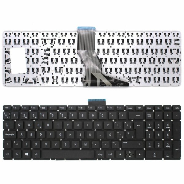 Teclado para Portátil HP Espanhol Preto Sem Moldura - P/N: 809031-071, AEX15P00210 - Compatível com HP 15-BS, 15S-FQ Series