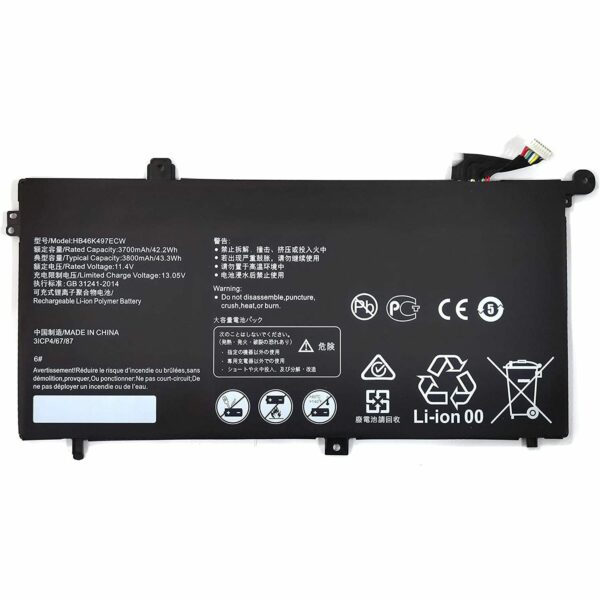 Bateria para Portátil Huawei MateBook D PL-W09 PL-W19 PL-W29 MRC-W00 MRC-W60 - 11.4V 43.3Wh HB46K497ECW