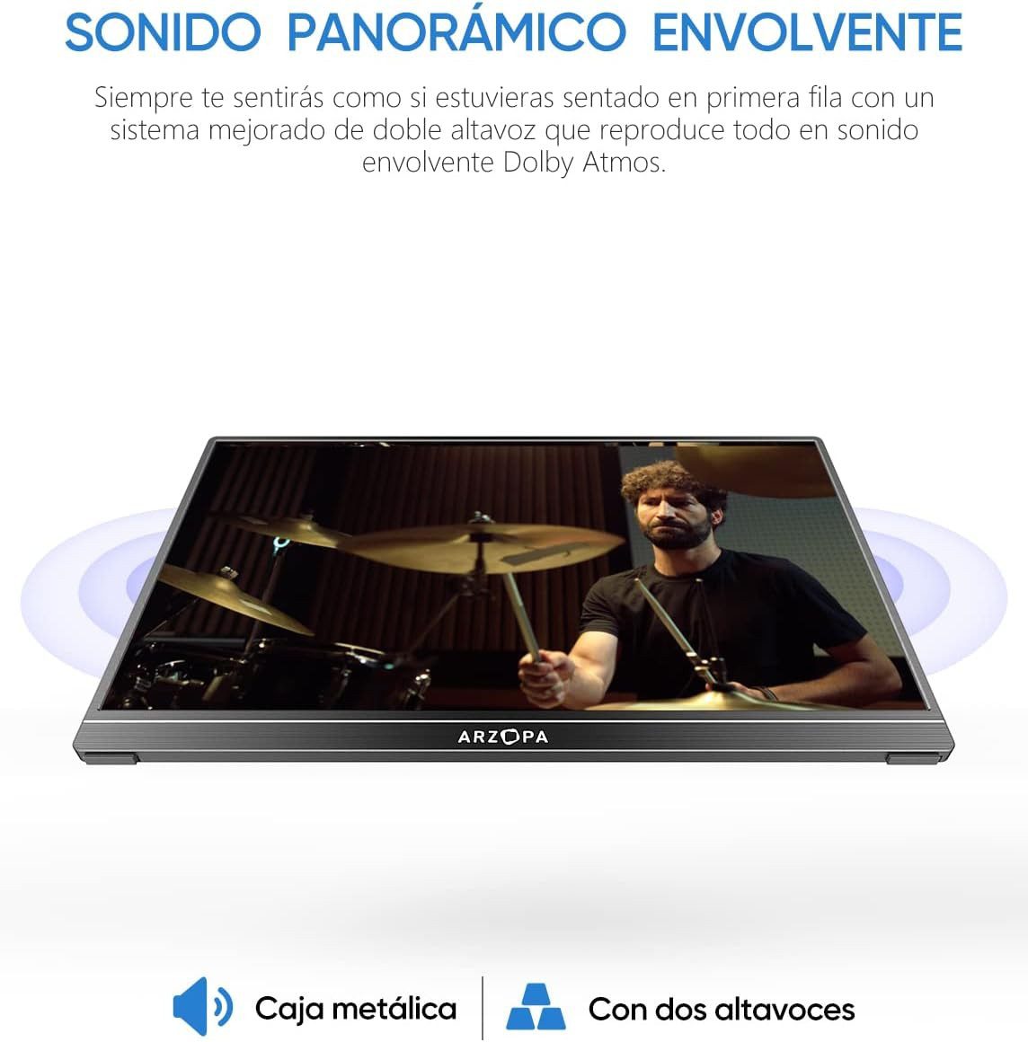 MONITOR PORTÁTIL RZOPA S1 TABLE DE 15.6" 1080 FHD IPS COM HDMI USB-C PARA PC MAC PS5 NINTENDO SWITCH - Image 6