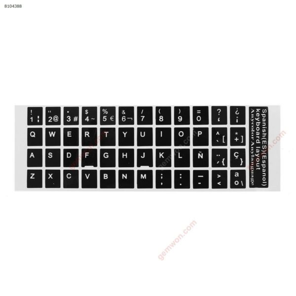 Autocolantes Teclado ES 13x13mm Vinil Premium para Portátil - Layout Espanhol