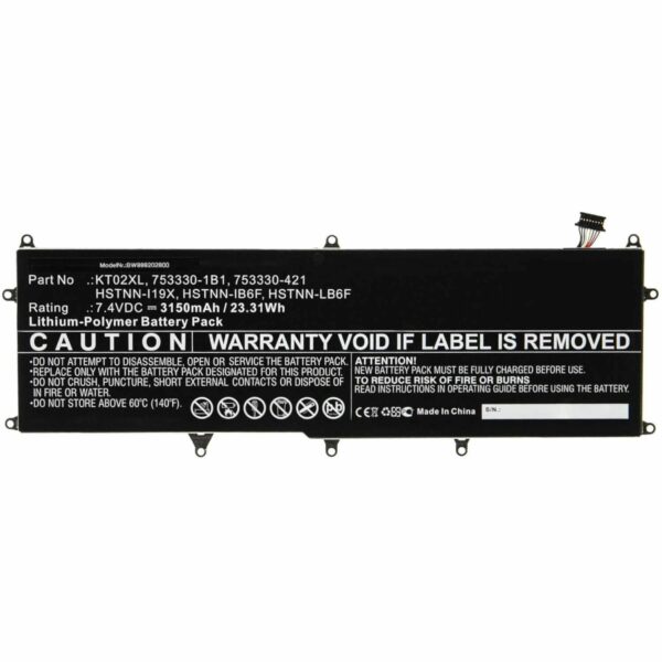 Bateria de Teclado HP KT02XL para Portátil Pro X2 612 G1 - 7.5V 3230mAh