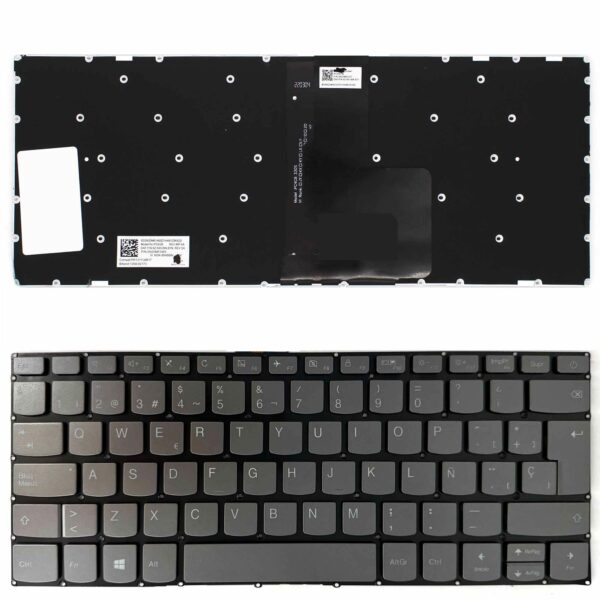 TECLADO PARA PORTATIL LENOVO IDEAPAD 320-14ISK 320S-14IKB 320S-14IKBR CINZA