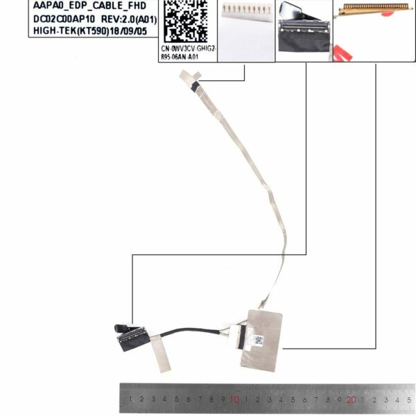 Cabo LCD/LED 30 Pinos para Portátil DELL Precision 7510 7520 M7510 M7520 P53F - DC02C00AP10 0WV3CV