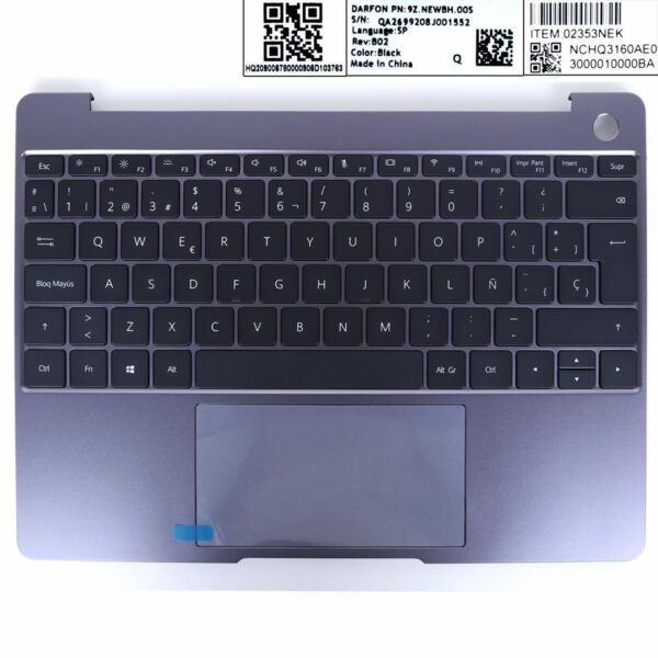 DESCANSO DE PALMA COM TOUCHPAD E TECLADO HUAWEI MATEBOOK 13 W19 CINZA