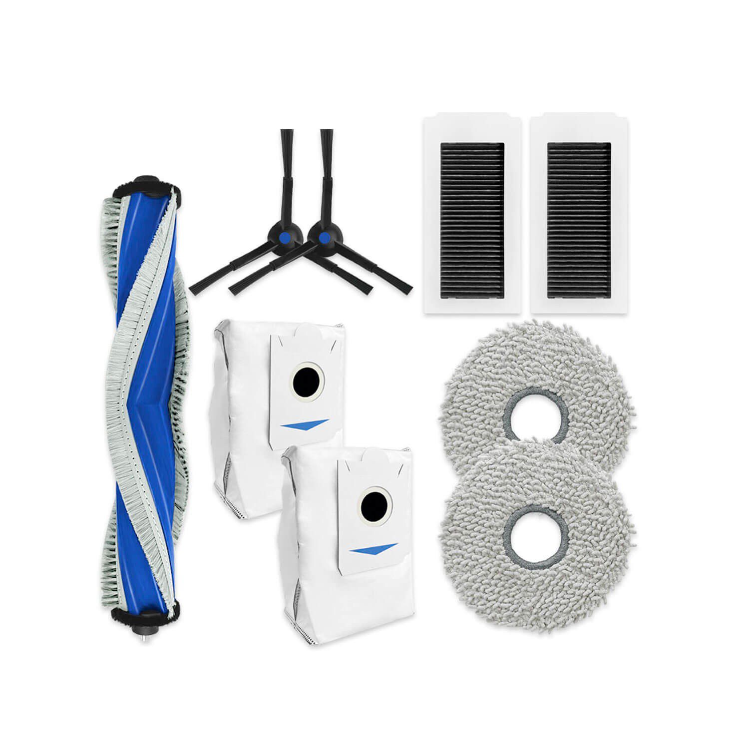 Kit de Peças de Reposição para Aspirador Robô Ecovacs Deebot X5 Series - Rolo, Escovas, Mops, Filtros e Sacos
