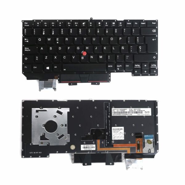Teclado Retroiluminado Espanhol para Portátil Lenovo X1 Carbon 5ª Geração / X1C 2017 2018 - Com PointStick - PN: 18-0066C-WZ01-001
