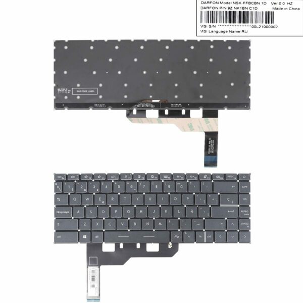 TECLADO RETROILUMINADO PARA PORTÁTIL MSI STEALTH 15M GS66 STEALTH GE66 RAIDER PRETO