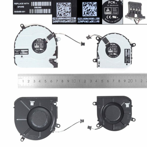 Ventoinhas CPU + GPU para Portátil HP 15-EU/ES, 15M-EU/ES, 15T-ES, 15Z-EU Series - Compatível com W149, W150, DFS5K22B05673A, DSF5K12114262C