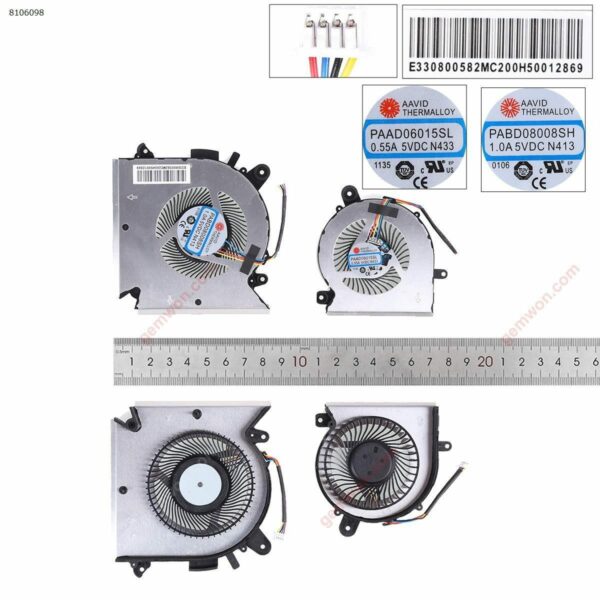 Ventoinhas L+R OEM para Portátil MSI GF63, GF65, MS-16R Series, WF65