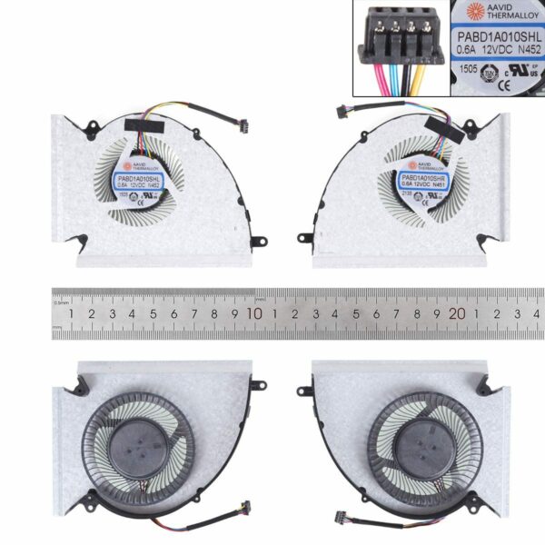 VENTOINHAS PARA PORTATIL MSI GP76 GE76 WE76 MS-17K2 MS-17K3 PABD1A010SHL PABD1A010SHR N451 N452