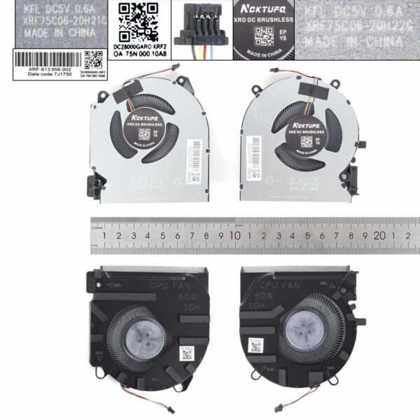 Ventoinhas para Portátil HP 16-D/E Series 60W Pretas - Compatível TPN-Q263 TPN-Q264 M75721 M75723