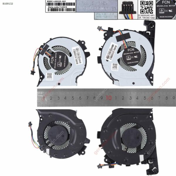 Ventoinhas CPU + GPU para Portátil HP Pavilion 15-CX Series - TPN-C133 DC28000GARC