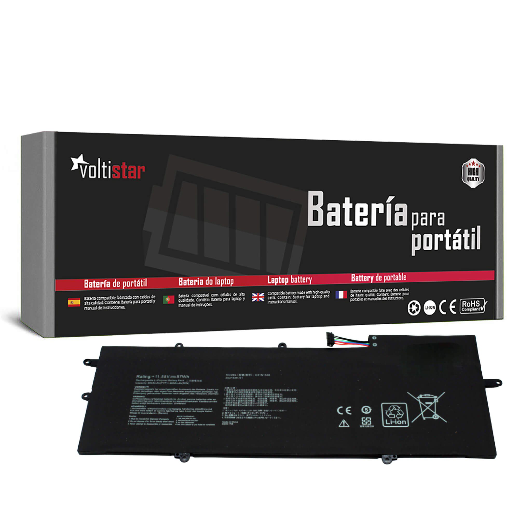 Bateria para Portátil ASUS ZenBook Flip UX360UAK-BB283T C31N1538 - 11.55V 57Wh - Image 2