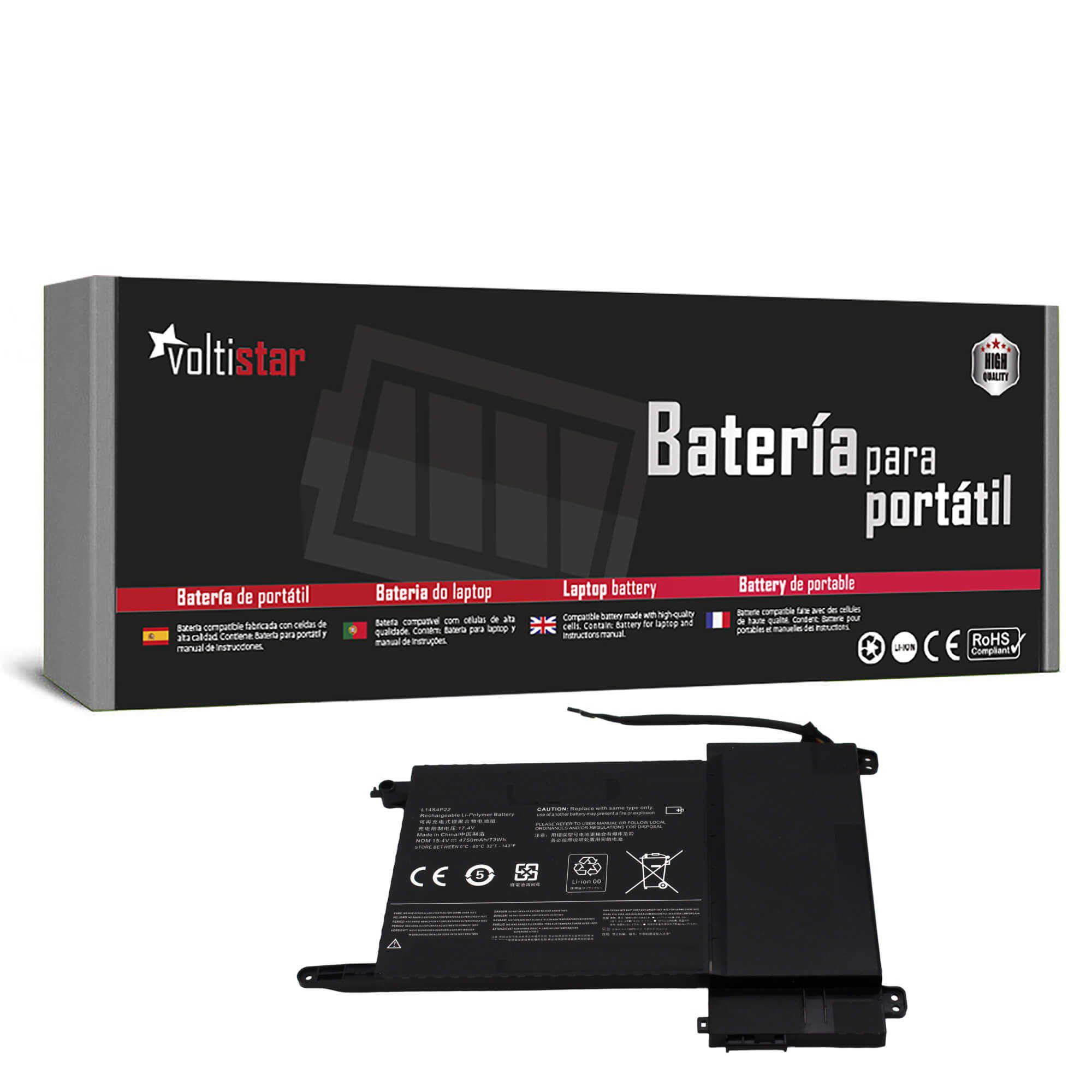 Bateria para Portátil Lenovo Ideapad Y700-17ISK L14S4P22 - 15.4V 73Wh - Image 2