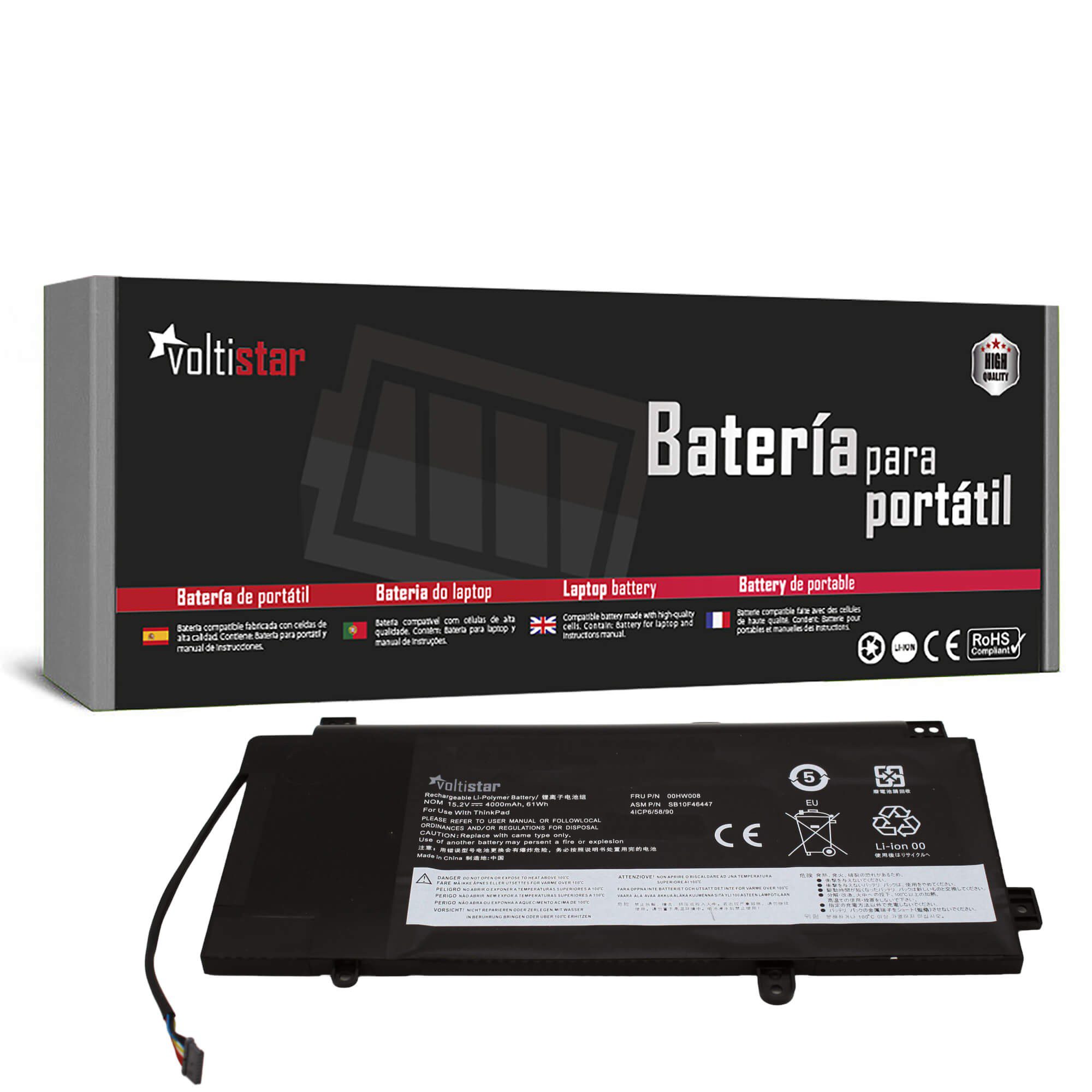 Bateria para Portátil Lenovo ThinkPad Yoga 15 - 00HW008, 00HW009, SB10F46452 | Green Computer