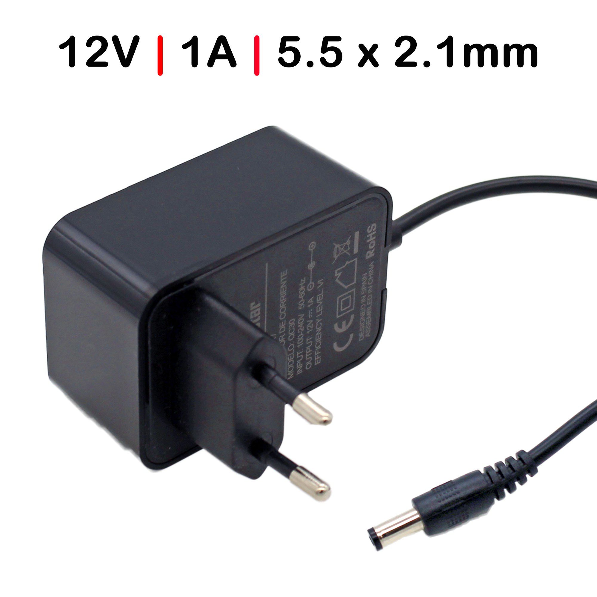 Carregador Universal 12V 1A 12W com Conector 5.5x2.1mm para Dispositivos Eletrónicos | Green Computer - Image 3