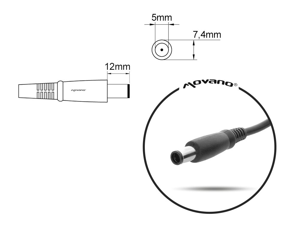 Carregador Movano para Portátil HP 19.5V 2.05A 40W - Conector 7.4x5.0mm - Image 2
