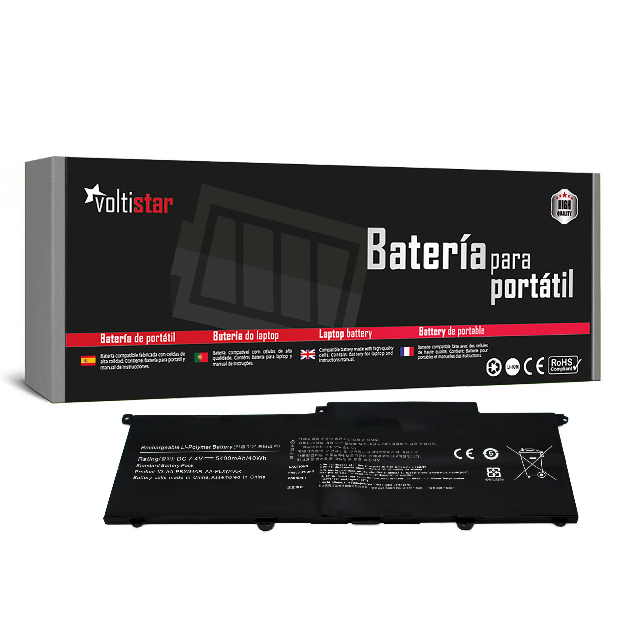 Bateria para Portátil Samsung Series 9 (900X3C), NC, NP-NC, NT-NC Series - AA-PBXN4AR (7.4V 5400mAh)