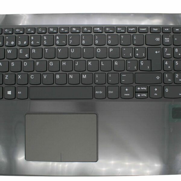 CAIXA ALTA COM TECLADO PARA PORTÁTIL LENOVO IDEAPAD V330-15IKB, PRETO E PRATEADO