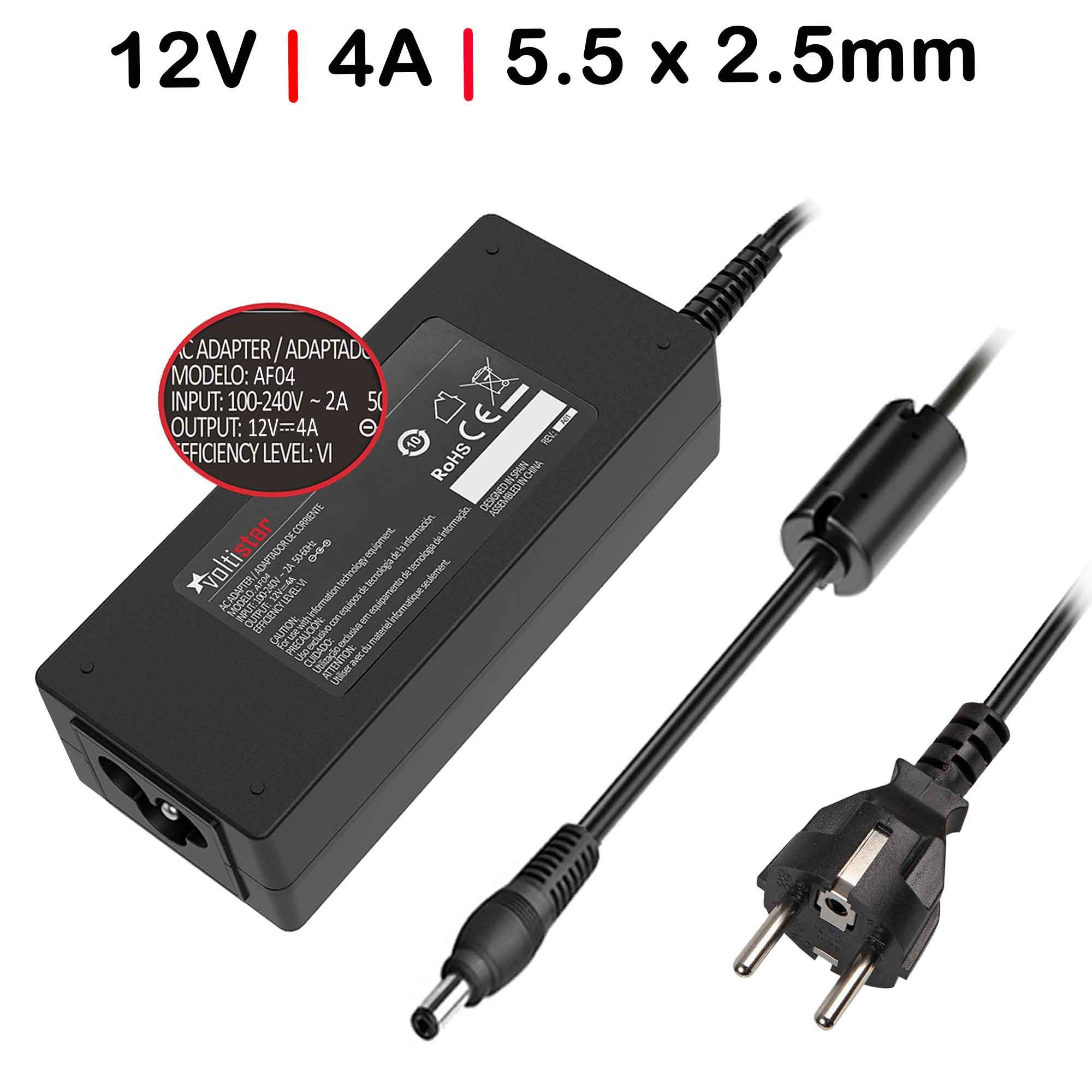Carregador para Monitor 12V 4A 5.5x2.5mm 48W - Compatível com Televisores, Routers e Drivers LED - Image 3